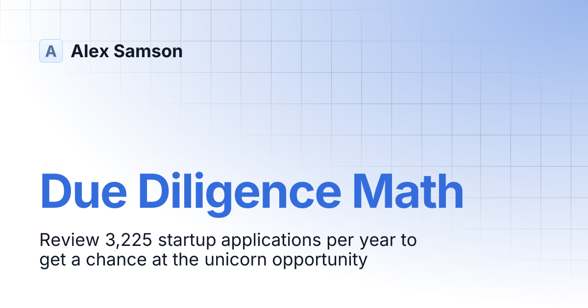 Due Diligence Math | Alex Samson